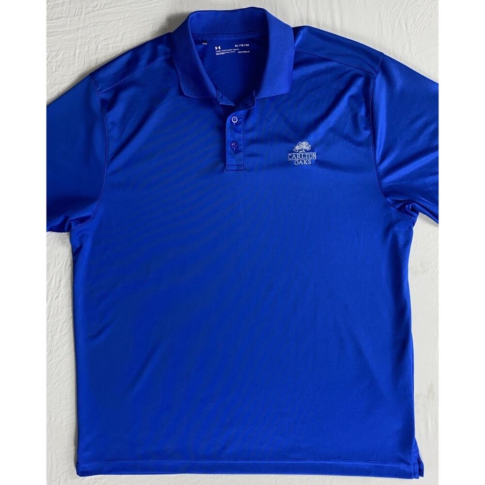 Under Armour Heat Gear Loose Polo Golf Shirt. Carlton Oaks Stitched. Men's XL.